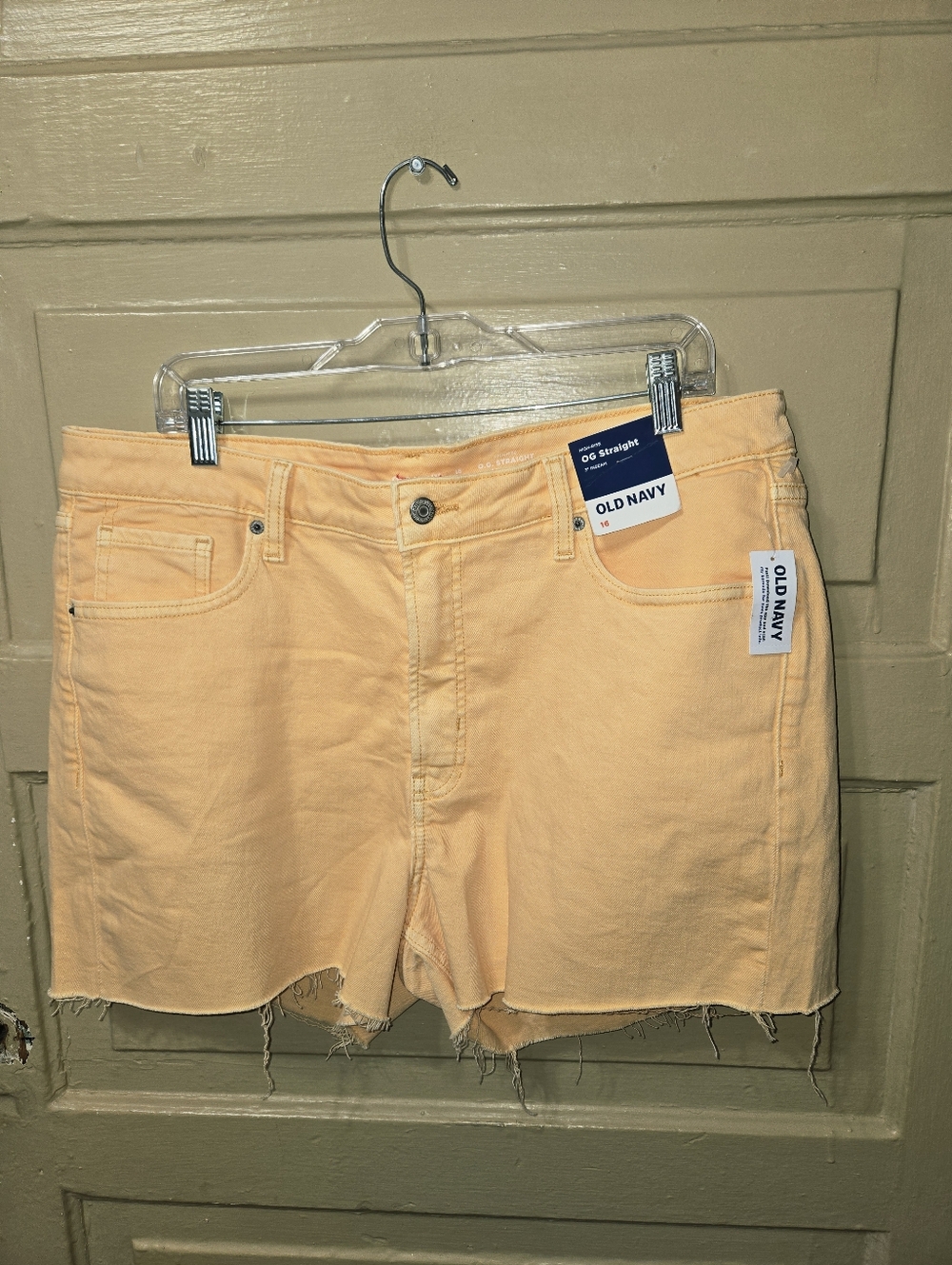 Old Navy High-Rise Apricot OG Straight 3" Inseam Cut-Off Shorts NWT